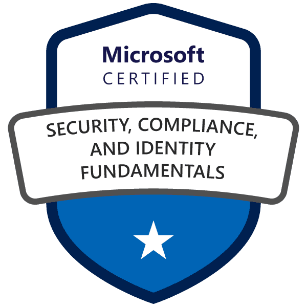 Microsoft Certified: Security, Compliance, and Identity Fundamentals credential badge